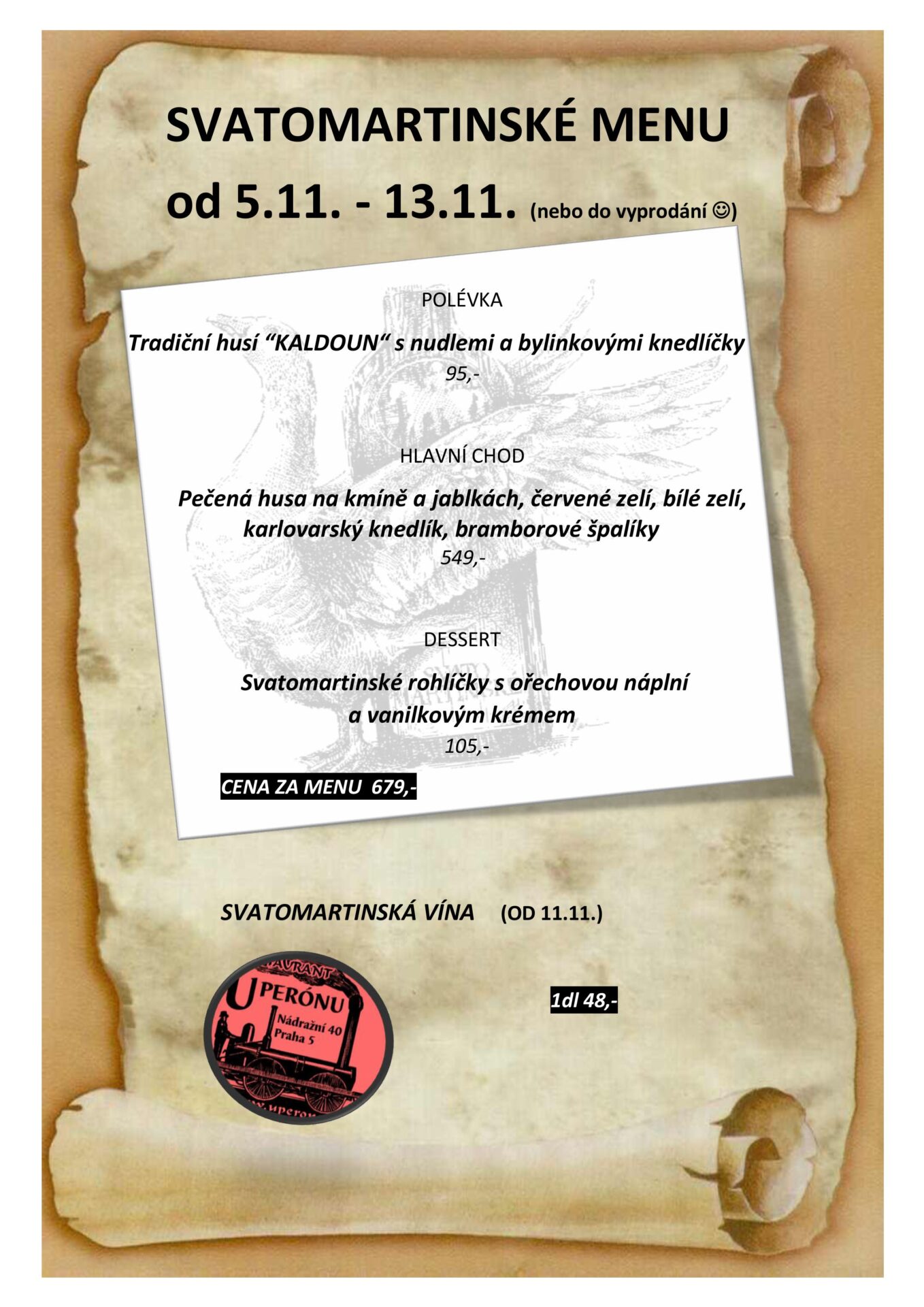 SVATOMARTINSKÉ MENU 2025 SVATOMARTINSKÉ MENU 2025